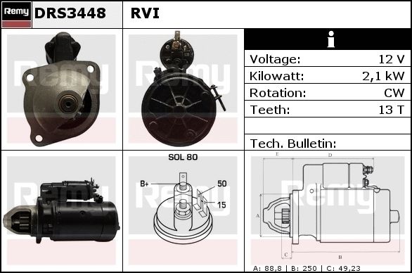 DELCO REMY Starter DRS3470